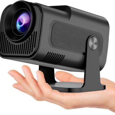 Smart Mini Portable Outdoor HY320 HY300 Projector 4K 1080P Wifi Bluetooth Black
