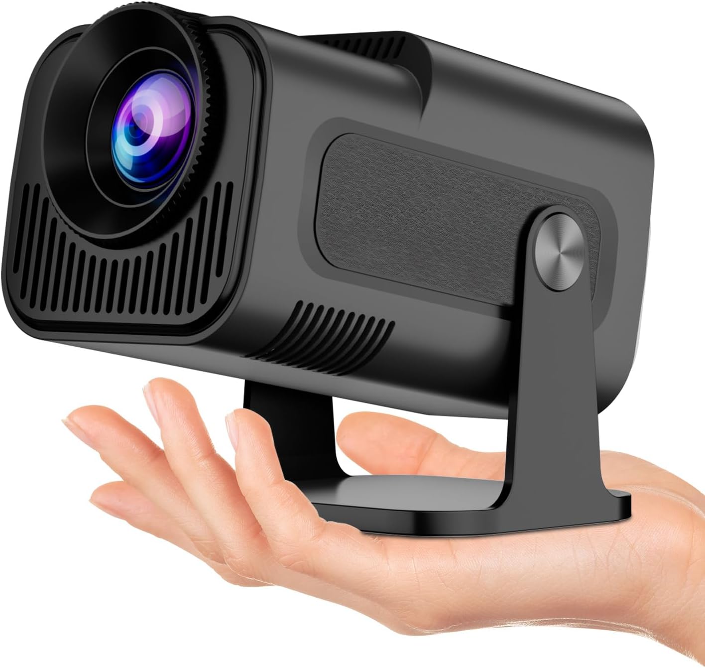 Smart Mini Portable Outdoor HY320 HY300 Projector 4K 1080P Wifi Bluetooth Black