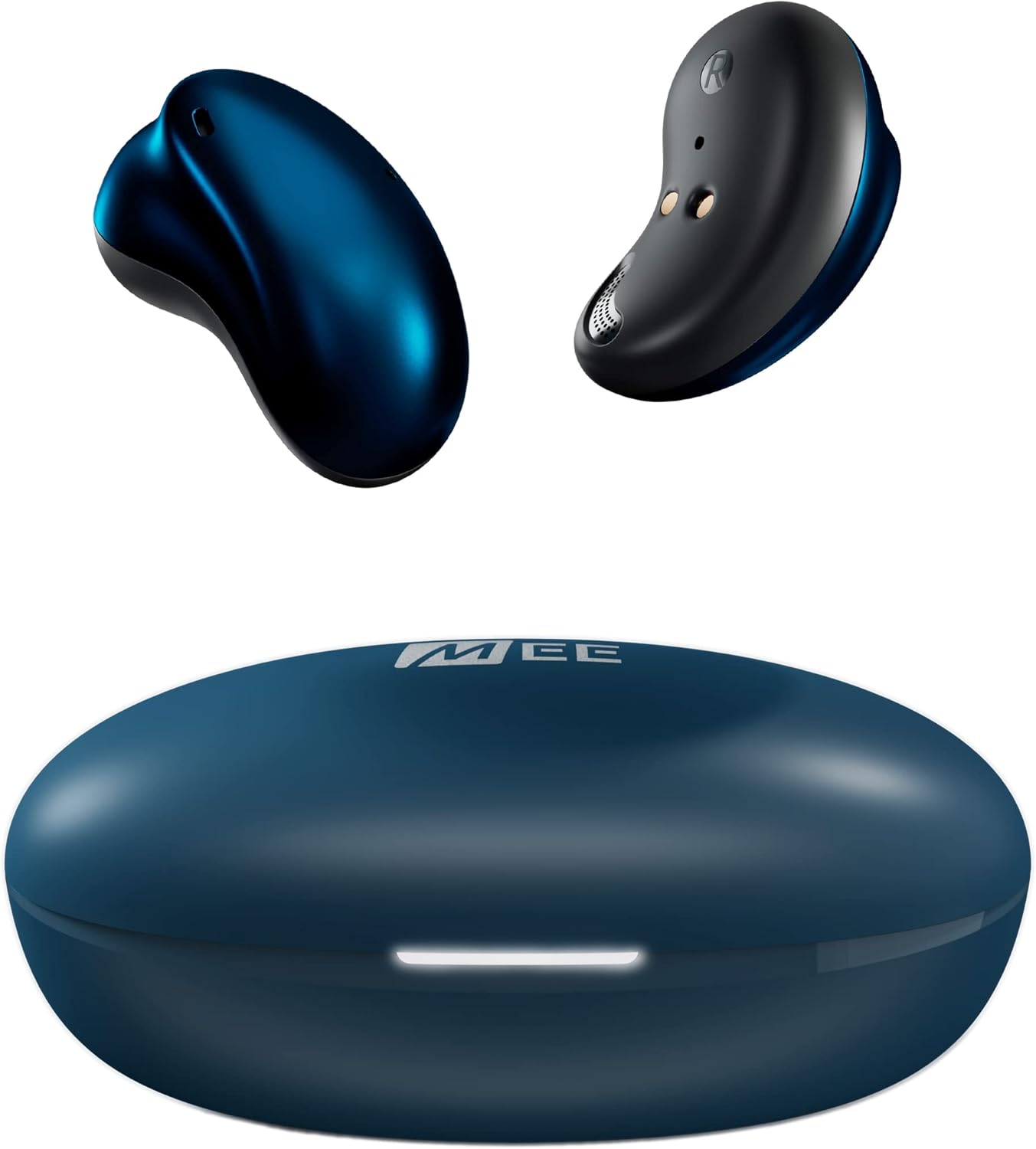 MEE audio Pebbles True Wireless Bluetooth 5.3 Earbuds Sapphire Lightweight Low Profile for Gym Workouts Sports Gaming