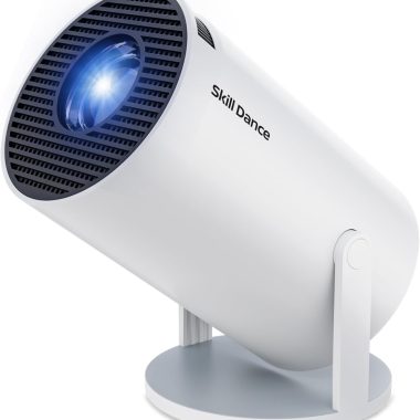 Portable WIFI 6 5.3 Bluetooth Mini Projector, 210° Rotatable Full HD 4K Auto Keystone Correction