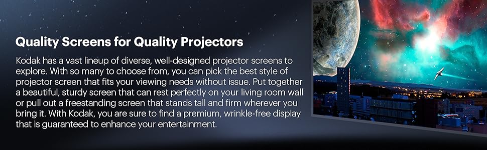 Kodak projector screens for indoor and outdoor use