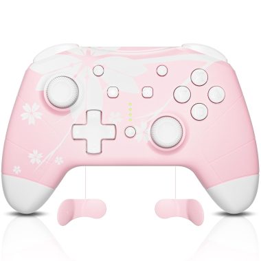 Mytrix Pink Wireless Bluetooth Controller for PC iOS Android Steam Deck with Programmable Buttons and Vibration