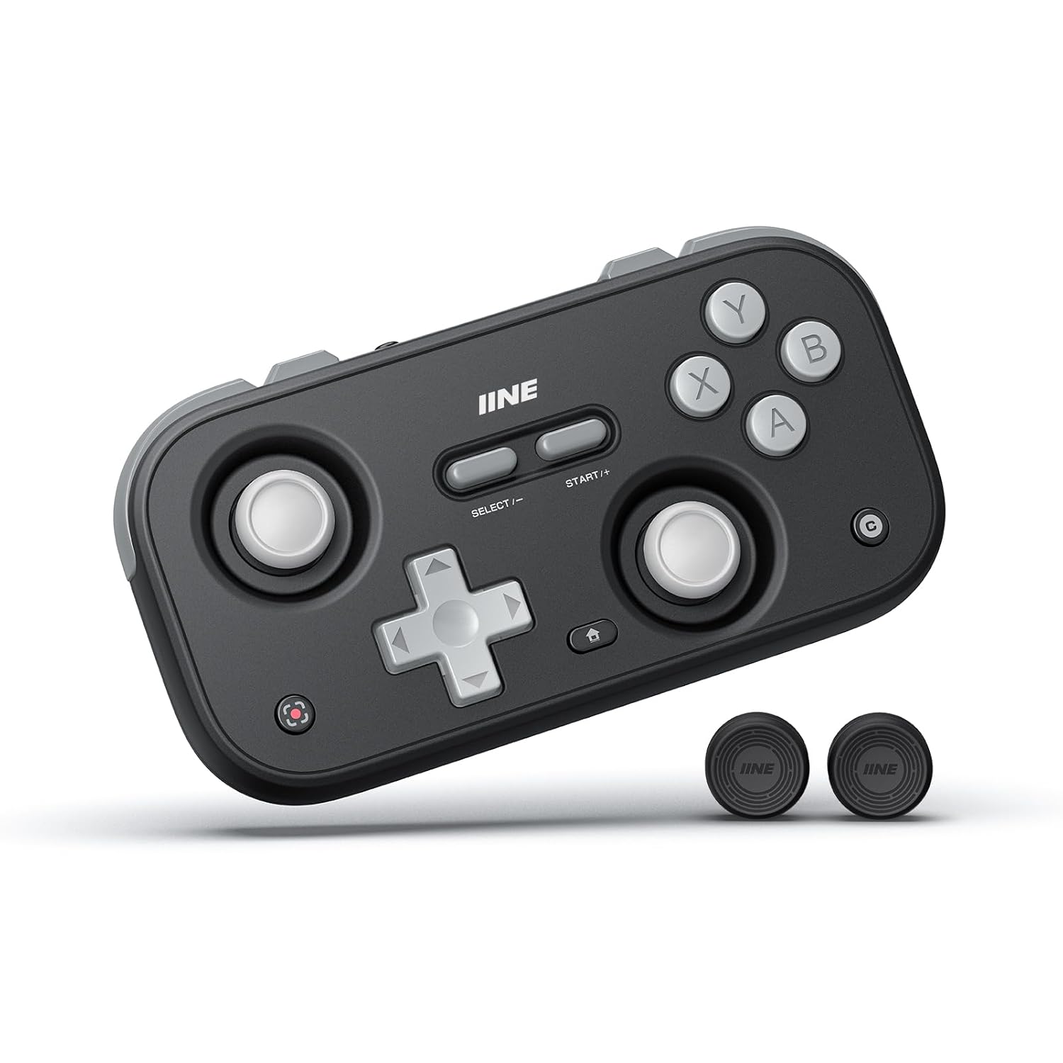 IINE Retro Pocket Wireless Game Controller Black Compact with Hall Effect Joysticks 1000Hz Polling Rate