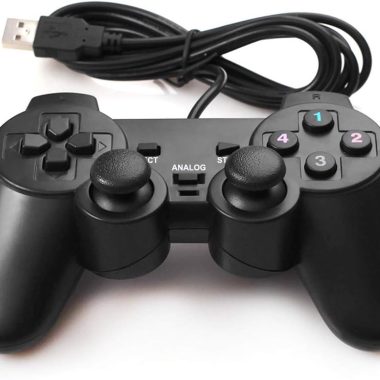 Wired USB PC Game Controller Dual Vibration 6ft Cable for Windows 11/10/8/7 & Raspberry Pi Gaming