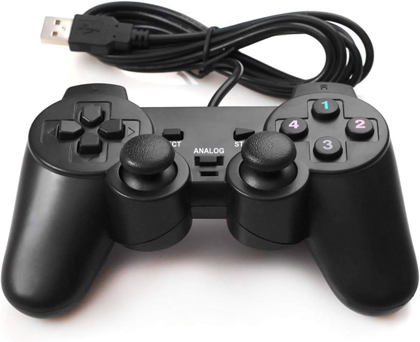 Wired USB PC Game Controller Dual Vibration 6ft Cable for Windows 11/10/8/7 & Raspberry Pi Gaming