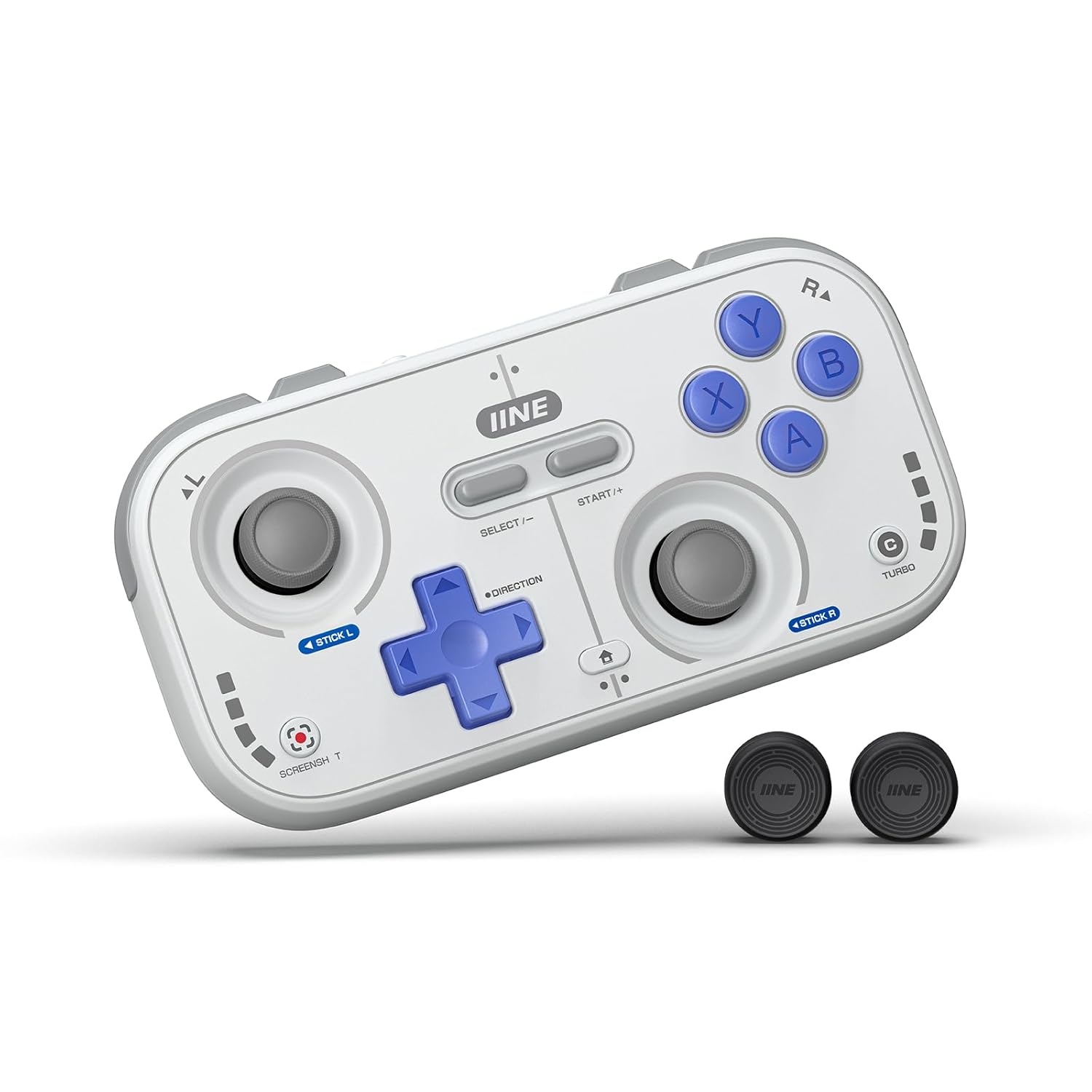 IINE Retro Pocket Wireless Game Controller Grey 1000Hz Polling Rate Hall Effect Joysticks