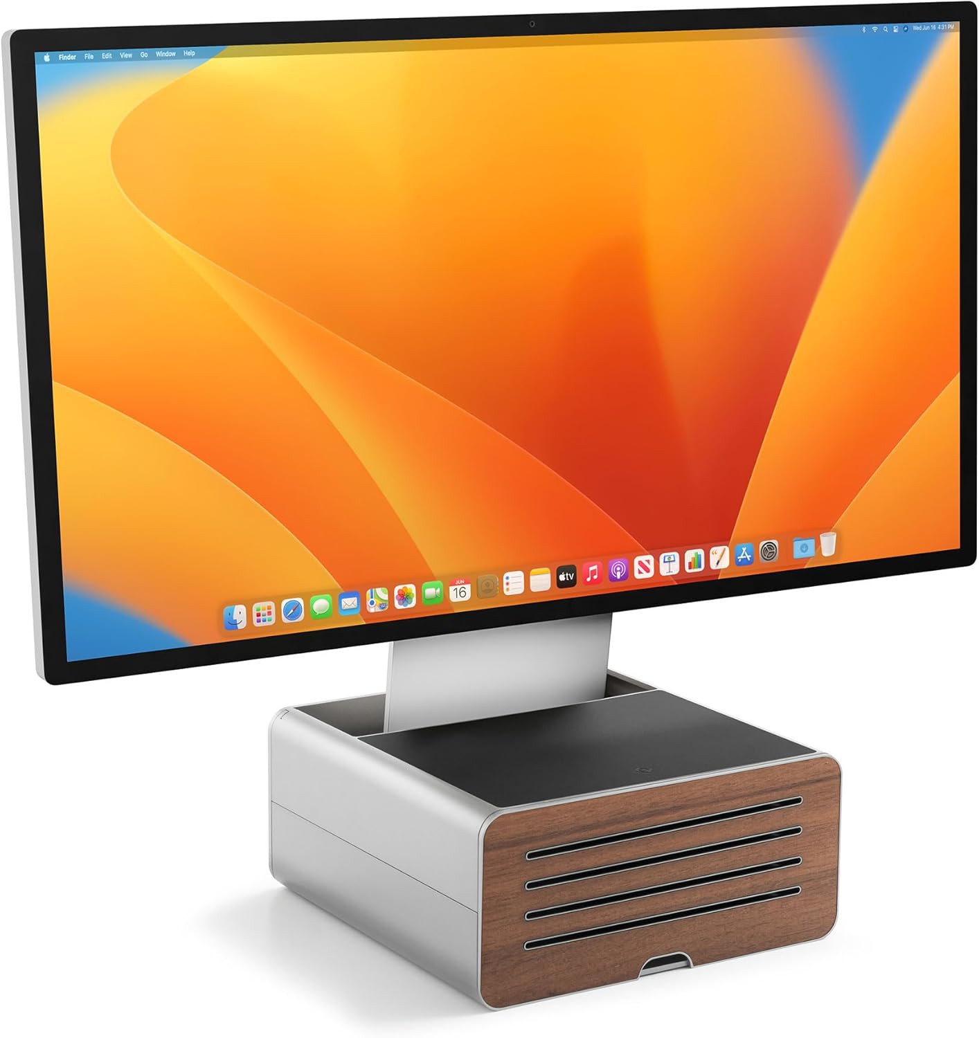 Twelve South HiRise Pro Silver Adjustable Monitor Stand with Storage for iMac, PC, Dell, LG