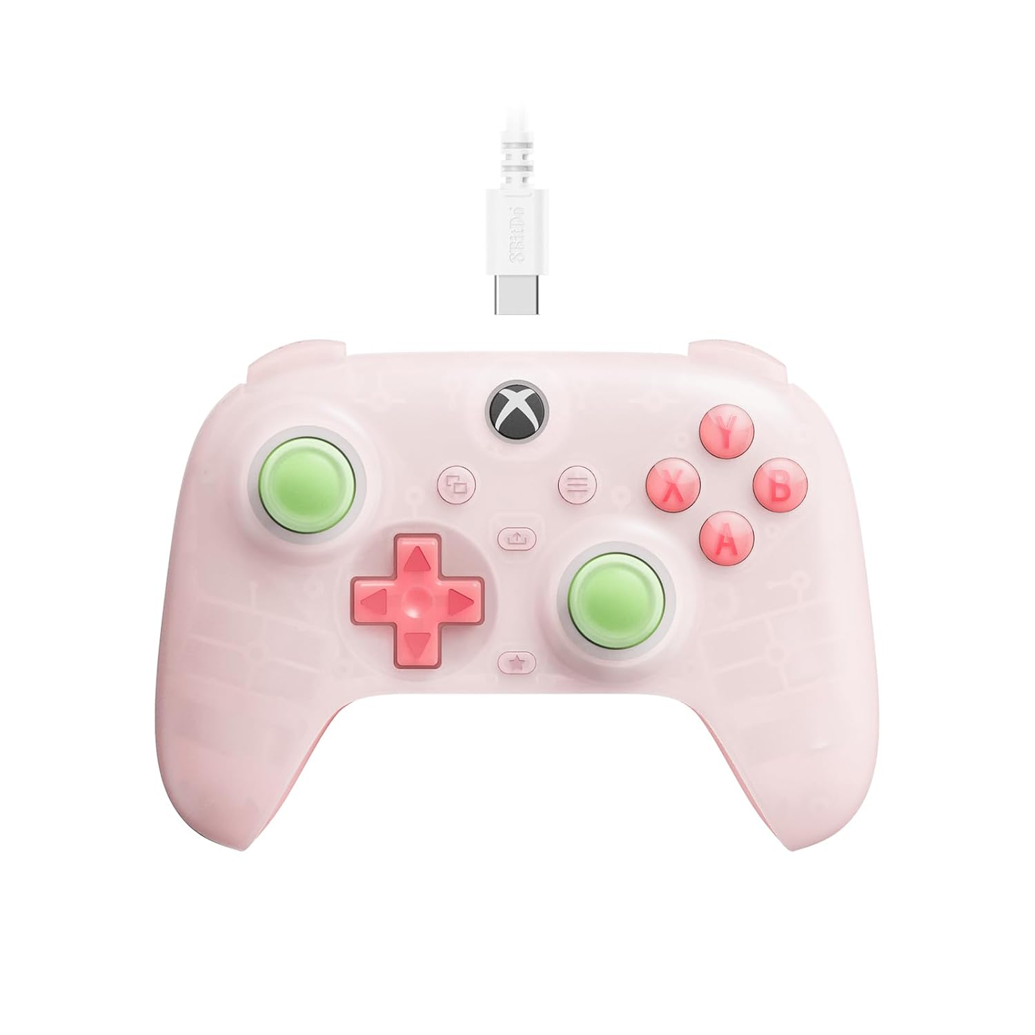 8Bitdo Ultimate Mini Wired Xbox Controller Translucent Pink RGB Lighting Hall Effect Joysticks 13-Word
