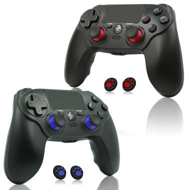 2 Pack Wireless PS4 Controllers for PS4 Slim Pro PC with Double Shock 6-Axis Motion Sensor and Headphone Jack