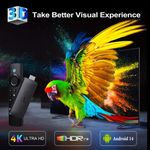 4K Ultra HD Android TV Stick – Allwinner H313 Quad-Core, Android 10.0, 1GB RAM, 8GB Storage, Dual-Band WiFi 2.4G & 5G, H.265 4K@60fps Decoding, HD Plug & Play with Remote Included. 2