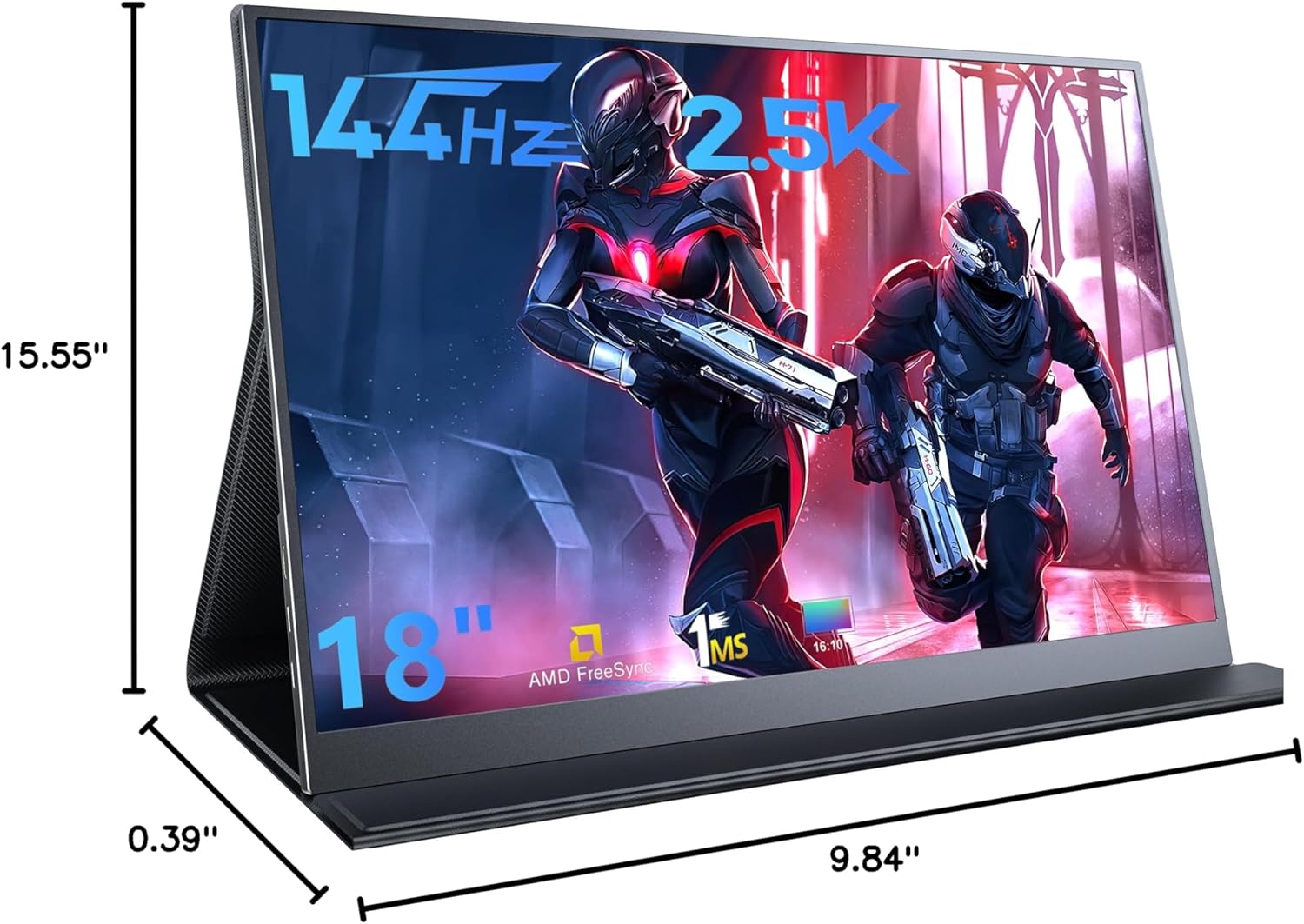 18-Inch 2.5K Portable Gaming Monitor 144Hz IPS Travel Display with Dual USB C HDMI Speakers Smart Cover - Image 8