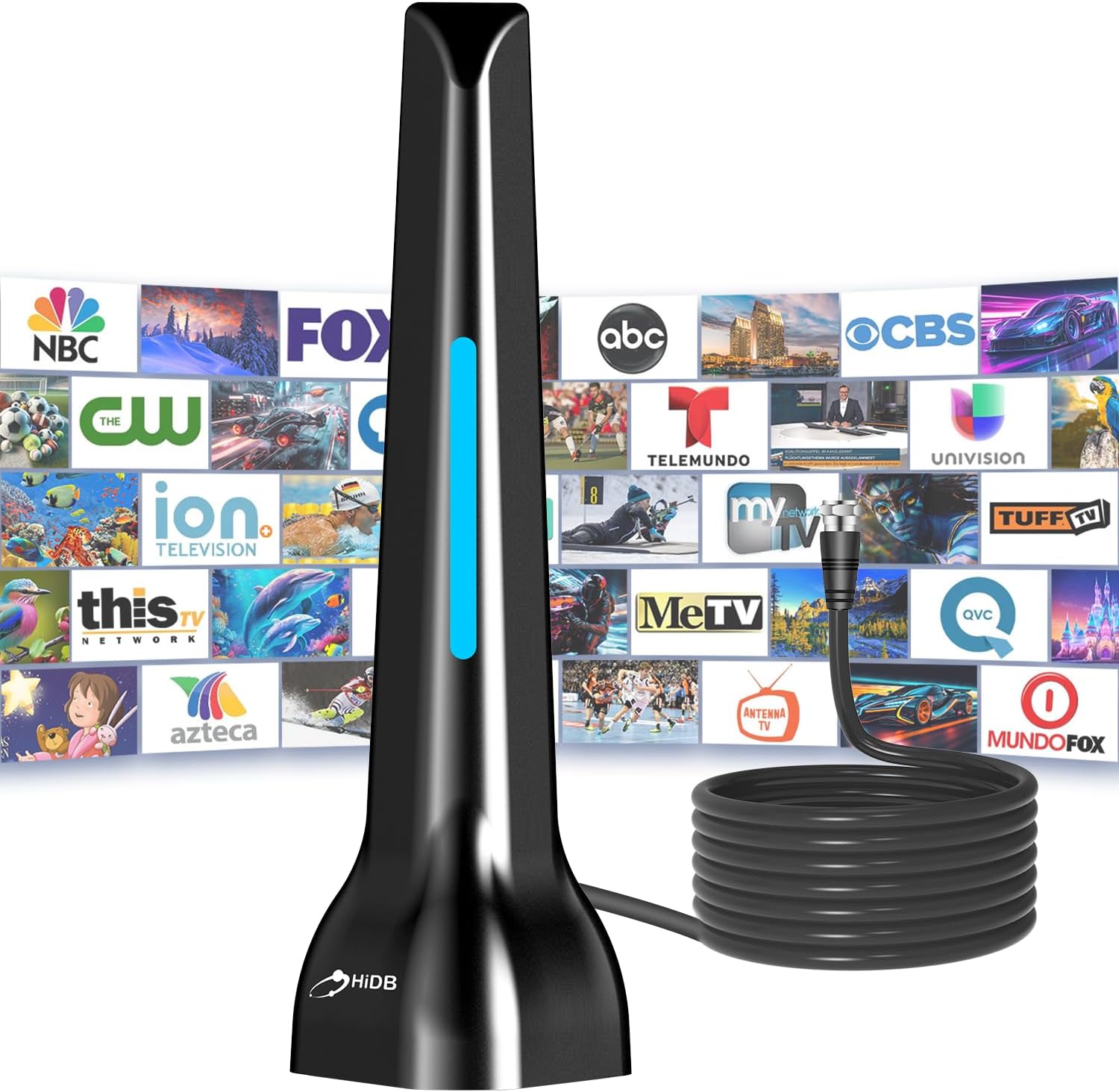 2025 Upgraded Smart TV Indoor HDTV Antenna Long Range 360° Reception 4K 1080p