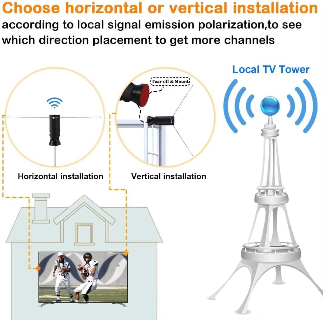 2025 Premium Indoor 4K Ultra HD Digital TV Antenna with Smart Signal Booster for All Smart TVs - Image 4