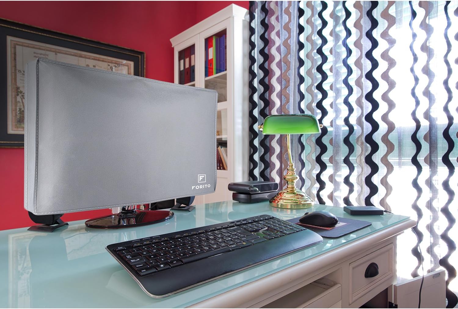 28 Inch Universal Nonwoven Fabric Computer Monitor Dust Cover Gray - Image 7