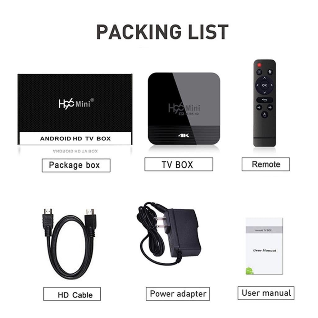 MERISHOPP H96 Mini H8 Android TV Media Player 1+8GB 2.4G/5G WiFi US Plug - Image 6