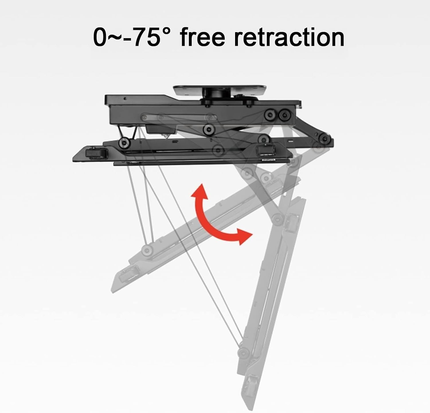 Motorized Ceiling TV Mount for 32-75 Inch TVs with ±90° Swivel and 0-75° Flip - Image 4