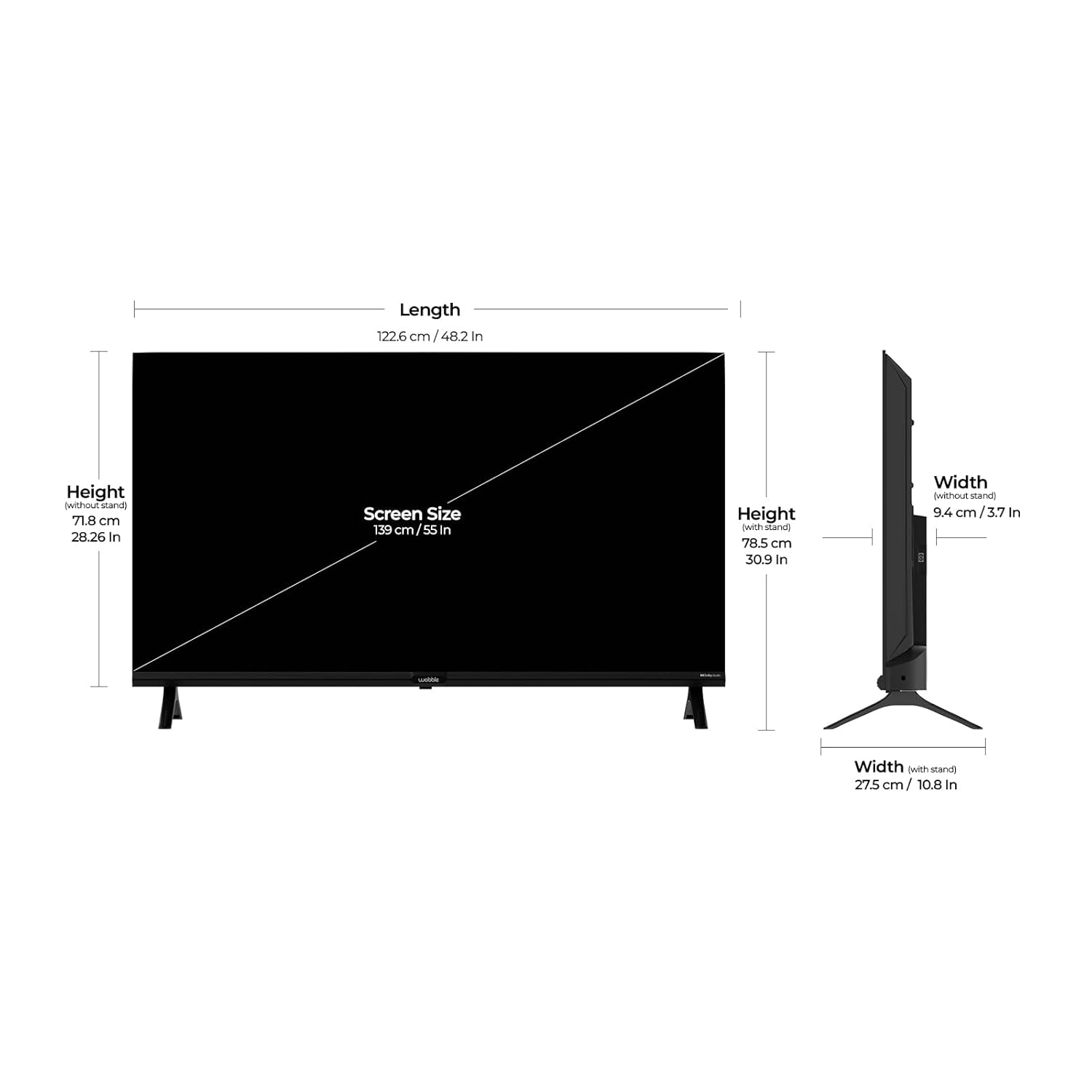 55 Inch 4K Ultra HD Smart Google LED TV Black, WB55GTAW9602UDFL - Image 5