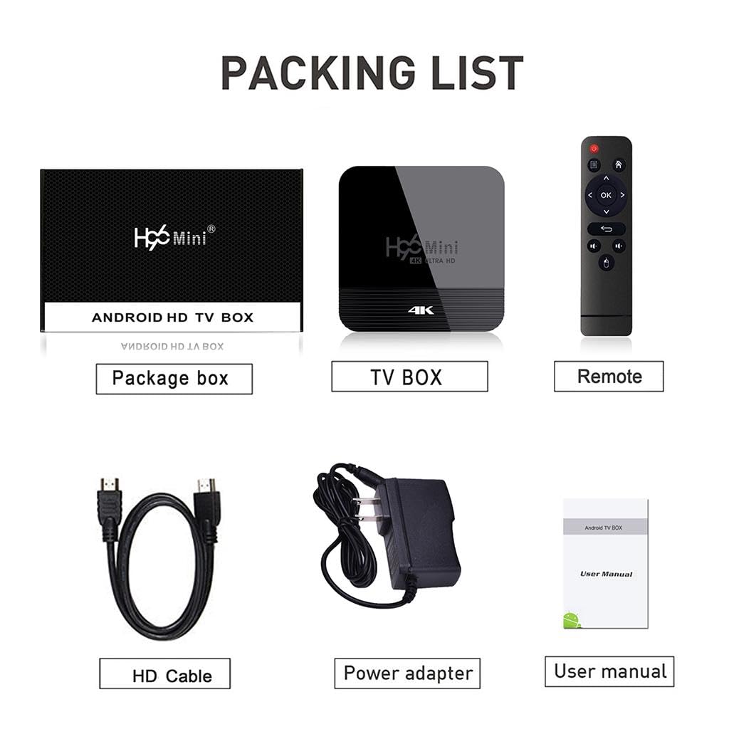 MERISHOPP H96 Mini H8 Android TV Media Player 1+8GB 2.4G/5G WiFi US Plug - Image 5