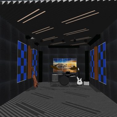 52 Pack 1" x 12" x 12" Black Double-sided Tape Acoustic Grid Studio Foam Sound Absorption Panels