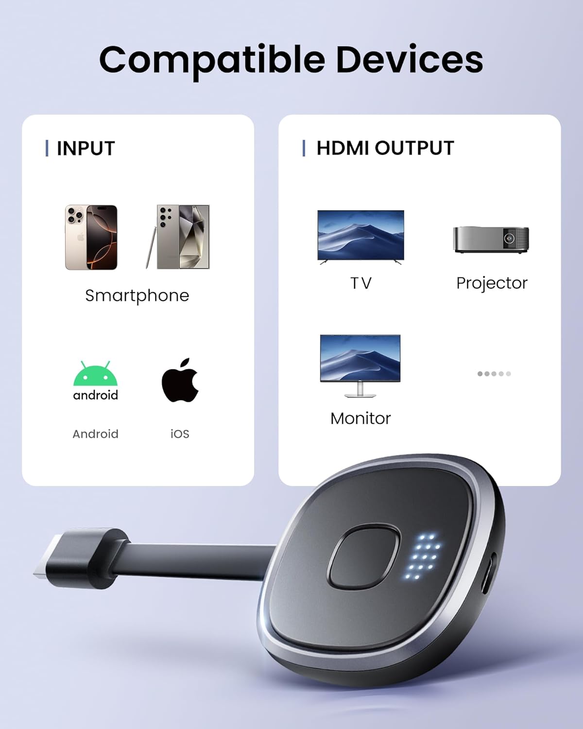 1080P Wireless HDMI Display Adapter Plug & Play Black for iOS Android Devices - Image 6