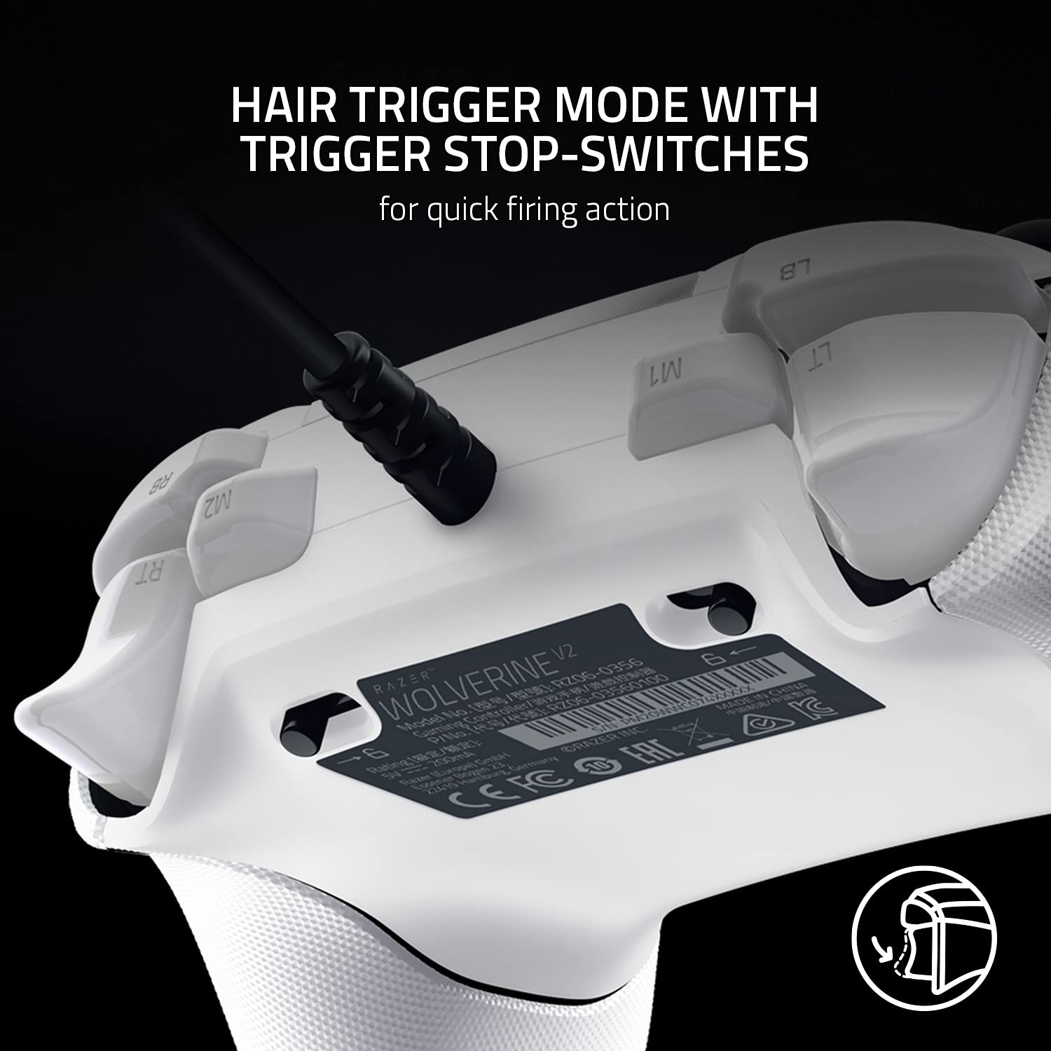 Razer Wolverine V2 Wired Gaming Controller for Xbox Series X|S One PC White with Remappable Buttons - Image 5