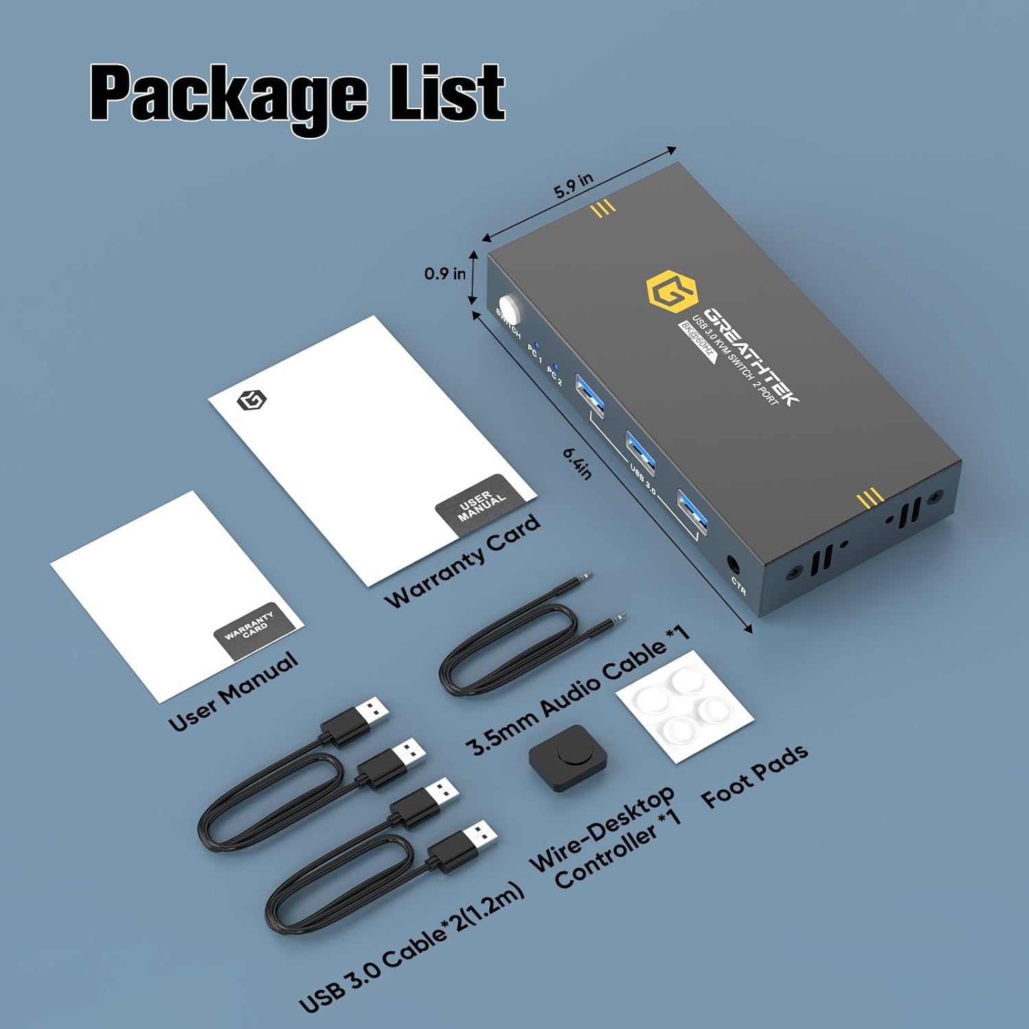 GREATHTEK 2-Port 8K@60Hz HDMI KVM Switch with 3 USB3.0 Hubs for Desktop Sharing - Image 7