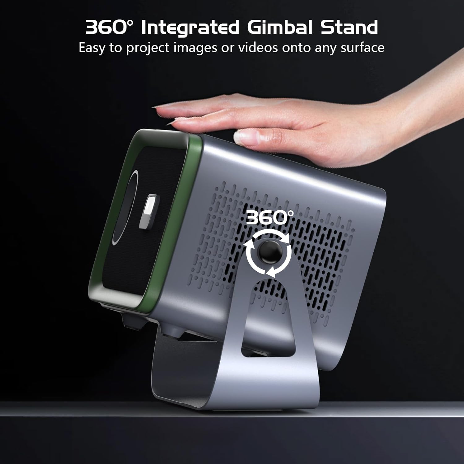 Portable 4K WiFi Bluetooth Movie Projector 200 ANSI with Auto Focus Keystone 360° Rotation - Image 2