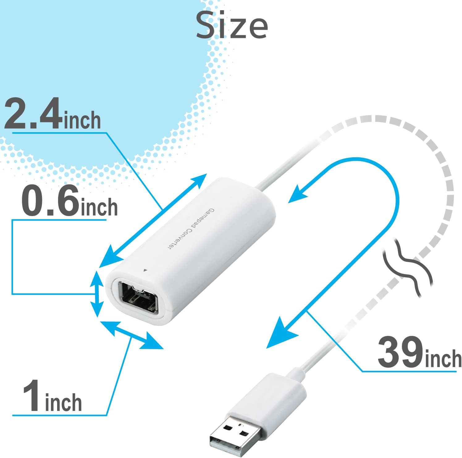 Wii Classic Controller Pro and Classic Controller Adapter for Windows PC 39 inch Cable White - Image 5