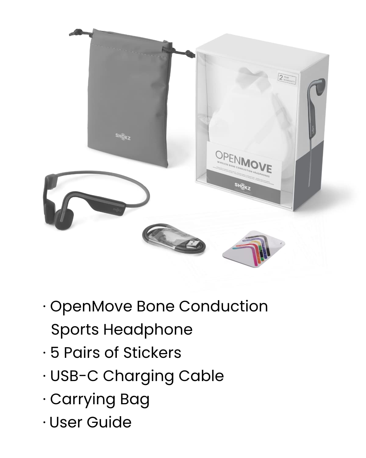 Shokz OpenMove Slate Grey 6 Hour Playtime IP55 Waterproof Bluetooth Wireless Sports Headphones with Mic - Image 9