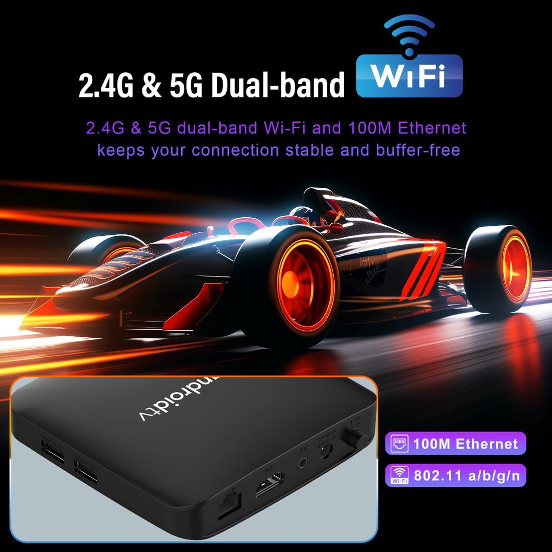 LEFFOT L3 2GB/16GB Android 14 4K Ultra HD TV Box with Voice Remote - Image 5