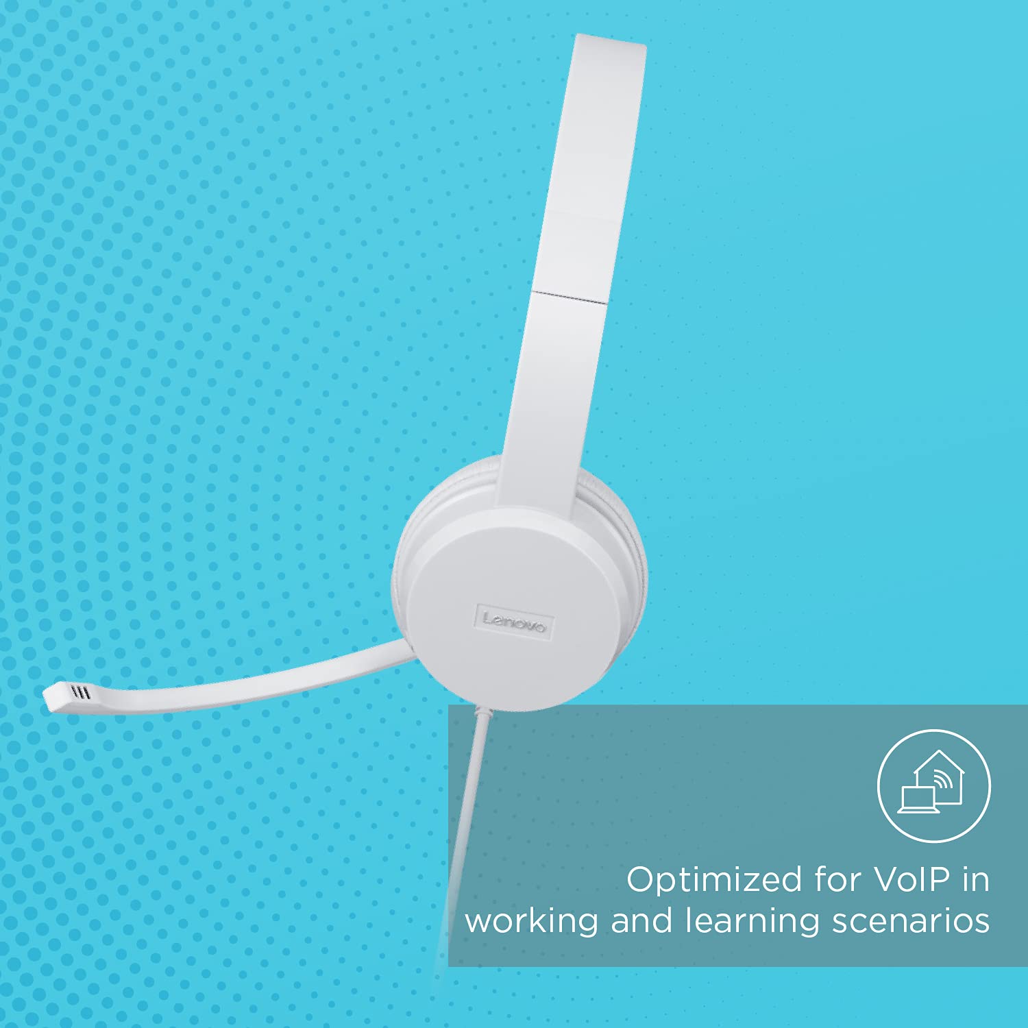 Lenovo 110 Wired On-Ear Headphones with Microphone, Crisp White Color - Image 5