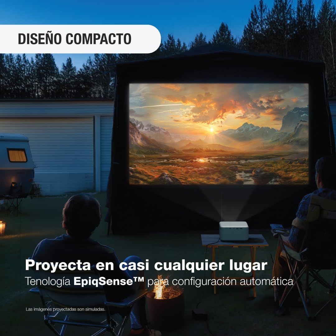 Epson EpiqVision Mini EF21 White Portable Smart Laser Projector 1000 Lumens FHD 1080p HDR 3LCD Google TV - Image 9
