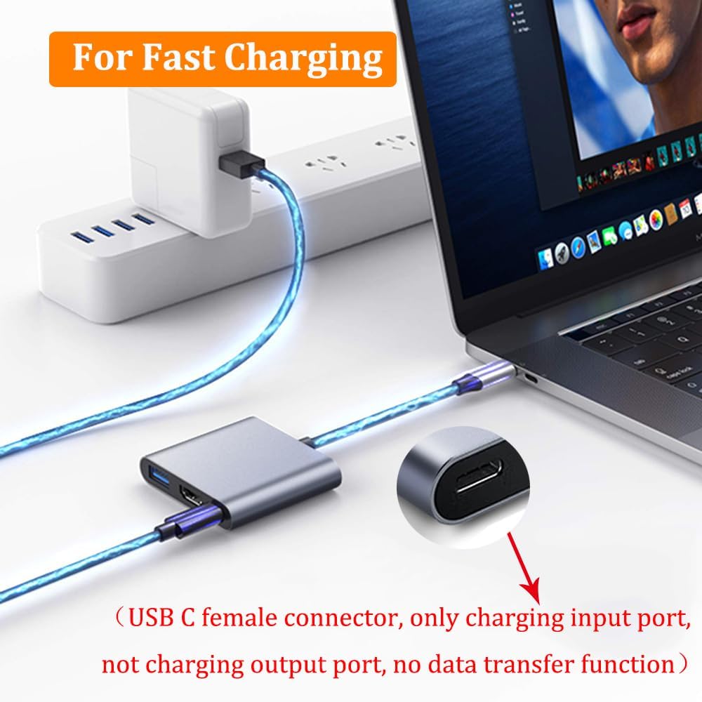 4K USB C to HDMI Hub with USB 3.0 and PD Fast Charging for iPhone 15 iPad MacBook Samsung - Image 4