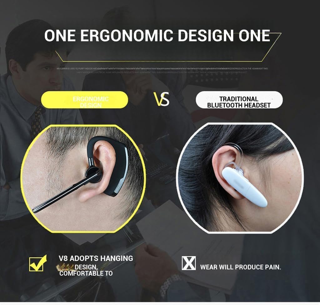 Drumstone Wireless Bluetooth V5.0 Earpiece with Mic, 15 Year Warranty, Noise Cancellation for Sports - Image 2