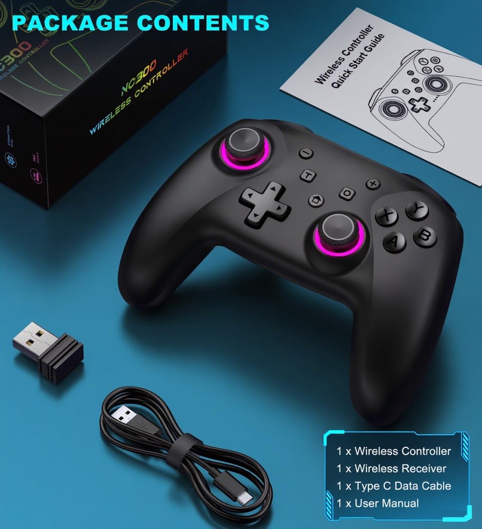 NealGamefy Bluetooth Wireless PC Controller Hall Effect Joysticks 1000mAh Battery for PC Switch iOS Android - Image 7