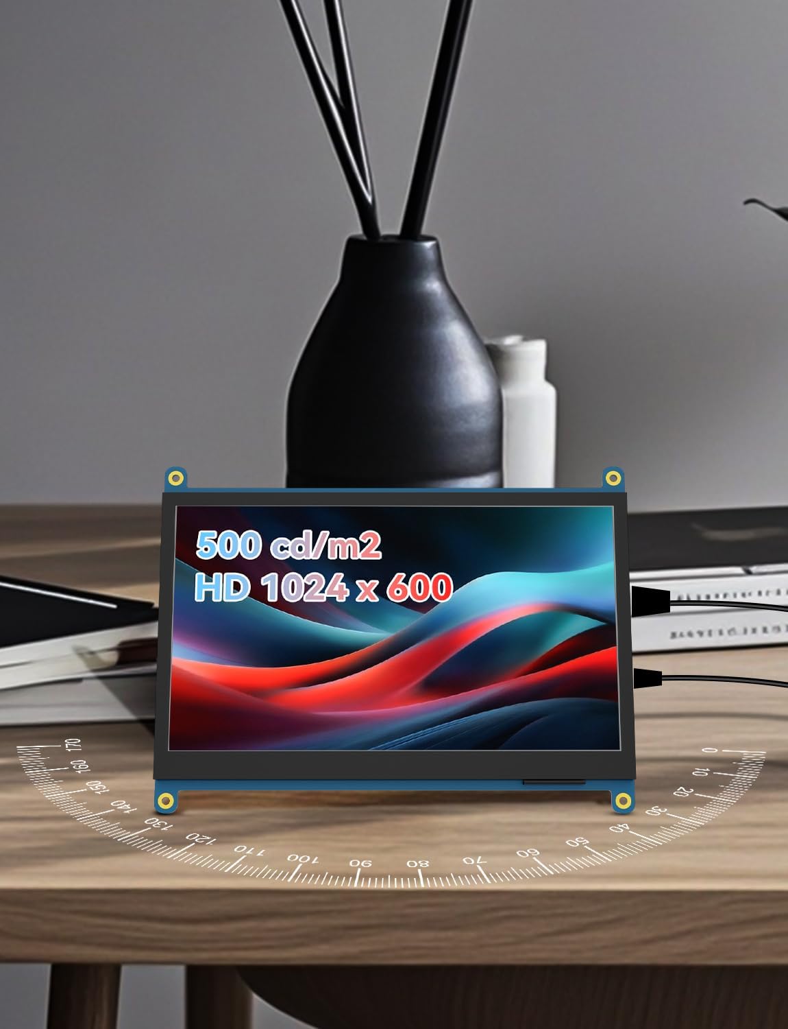 7-Inch HDMI IPS Mini Monitor 1024x600 Capacitive Screen for Raspberry Pi, Laptop, PC - Image 2