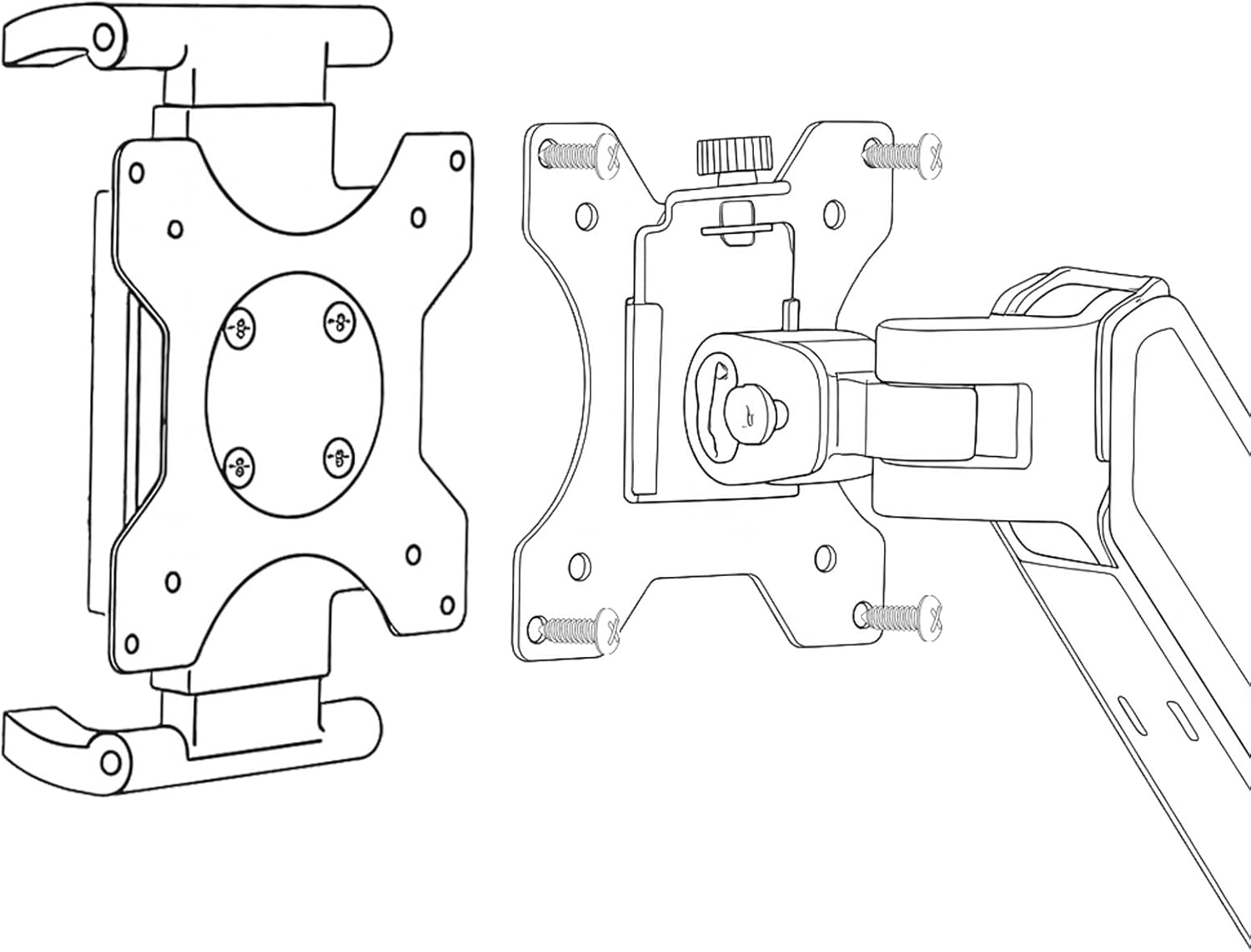 Universal VESA Tablet Mount Adapter with Spring Clamp for 15.6" Displays and Tablets - Image 2