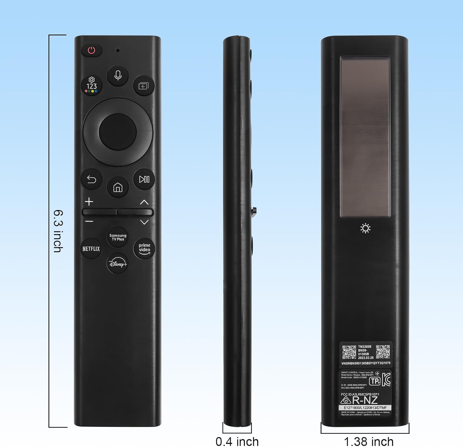 Rechargeable Solar TV Remote Control for Samsung Frame Smart TVs Voice Bluetooth 4 Shortcut Buttons - Image 7