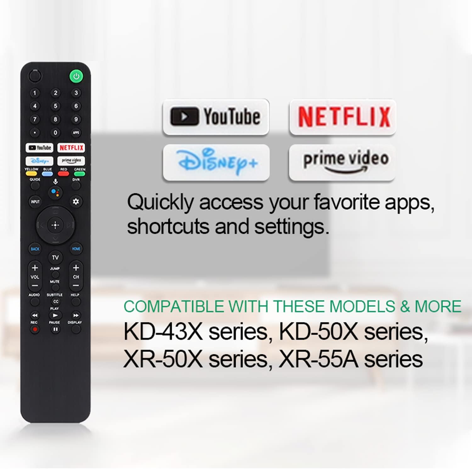 Sony Bravia TV Voice Remote Control RMF-TX520U MG3-TX520U Compatible with XR85Z9J XR85X95J XR83A90J KD-43X80J KD-43X85J KD-50X80J - Image 3