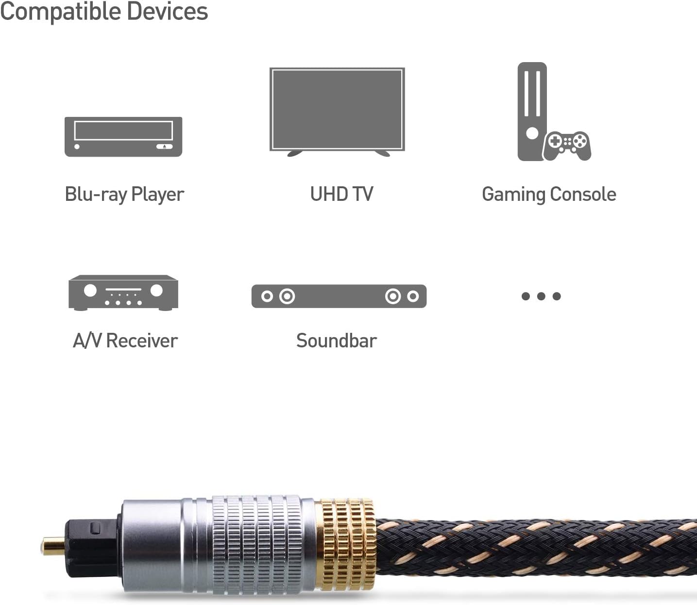 Cable Matters Premium 3ft Toslink Optical Audio Cable for Soundbars - Image 4