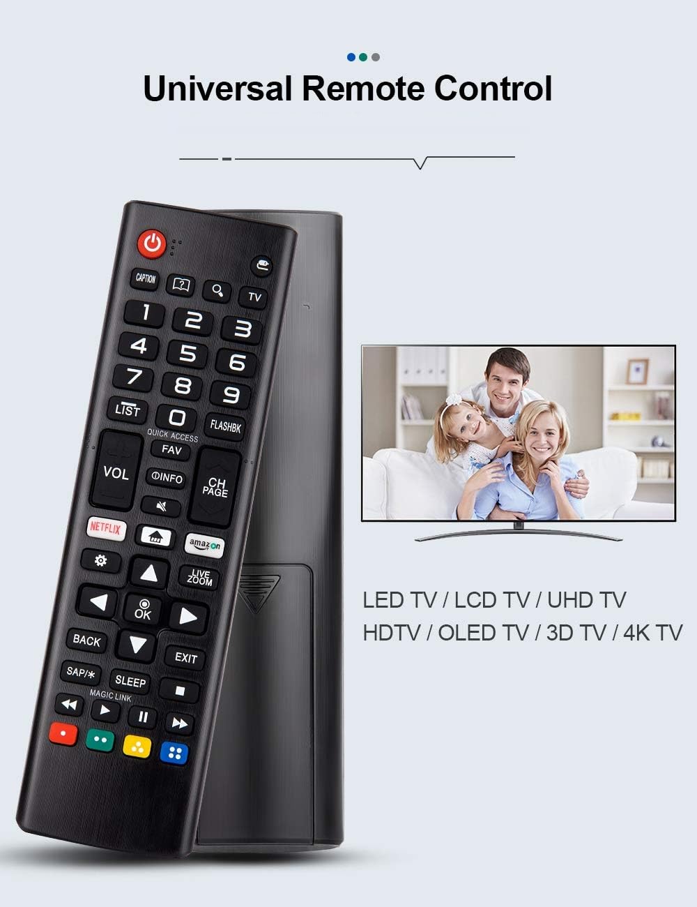 LG Smart TV Remote Control AKB75095307 for LCD LED OLED UHD 4K Webos TVs - Image 2