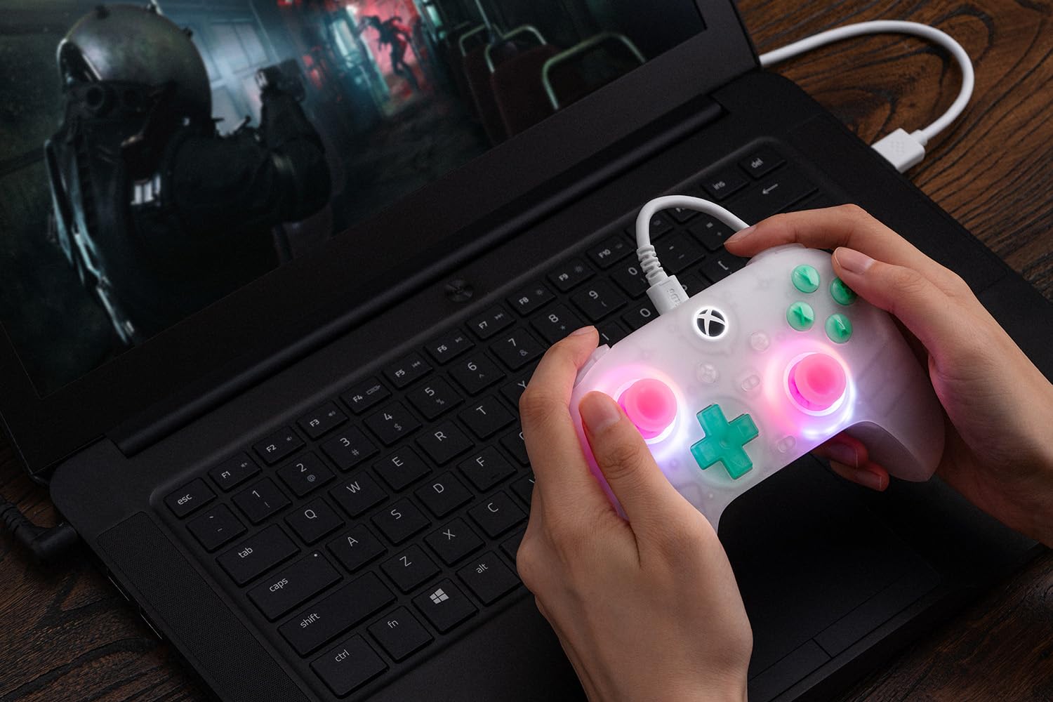 8Bitdo Ultimate Mini Wired Xbox Controller Translucent Pink RGB Lighting Hall Effect Joysticks 13-Word - Image 8