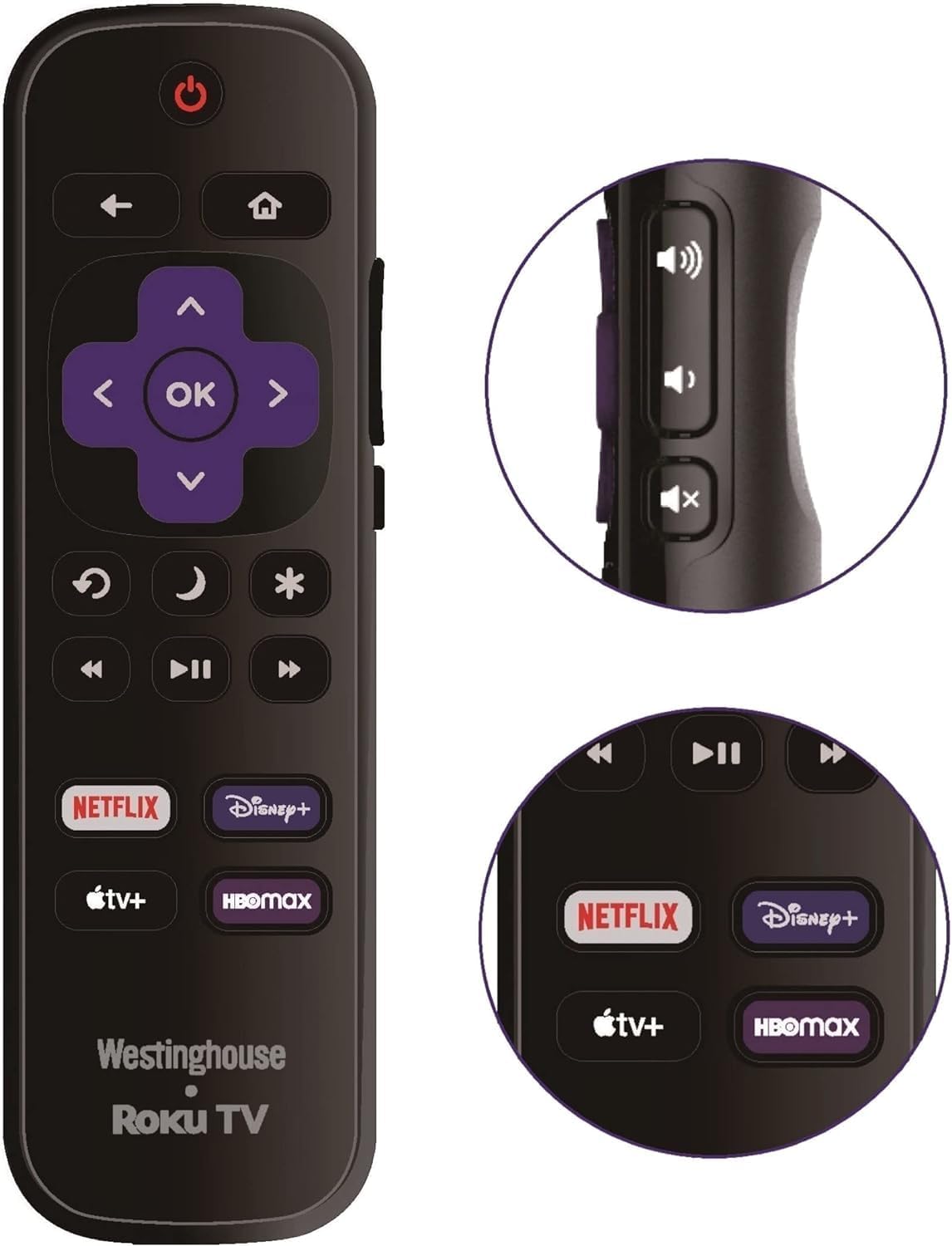 Westinghouse Roku TV Smart TV Remote Control - OEM Replacement - Image 4