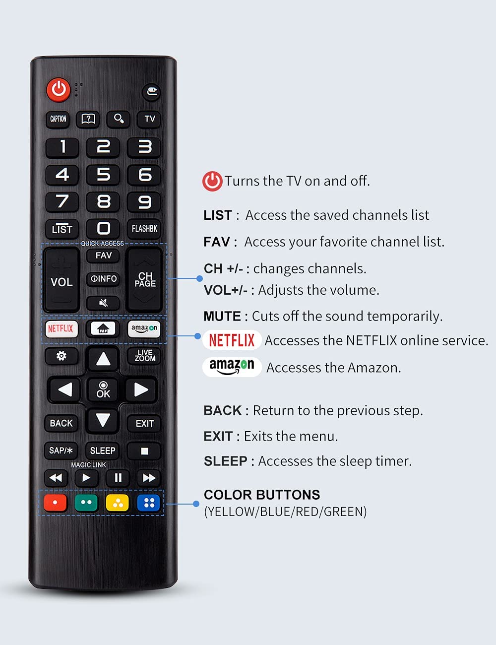 LG Smart TV Remote Control AKB75095307 for LCD LED OLED UHD 4K Webos TVs - Image 6