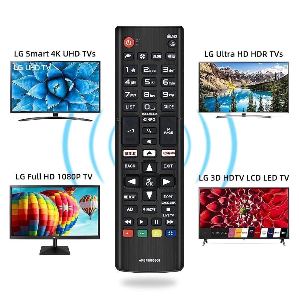 RAVIAD Black Replacement Remote Control for LG Smart TVs OLED LED LCD UHD Plasma Android - Image 3