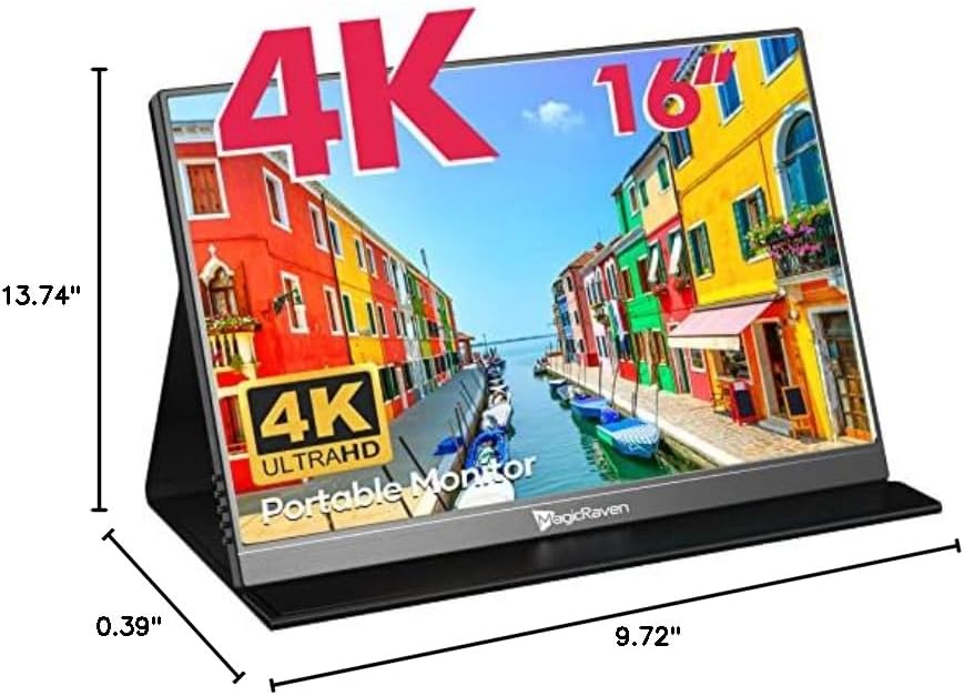 16-Inch 4K Portable Monitor 3840x2400 IPS USB-C HDMI Computer Gaming Display with Speakers - Image 8