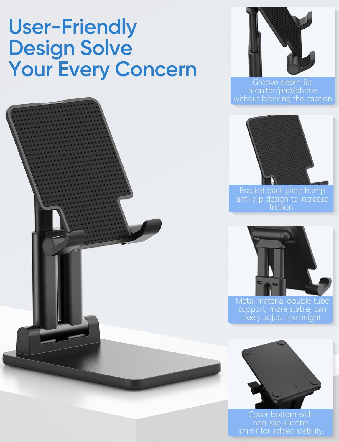 ARZOPA Adjustable Desk Phone Stand for iPhone, iPad, Surface Pro, Portable Monitor 7"-15.6" - Image 4