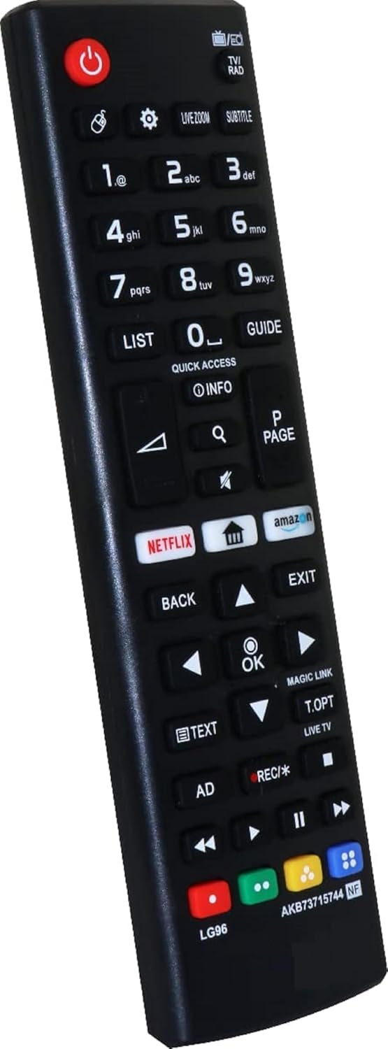 Black LG Smart TV Remote Control AKB73715744 Compatible for LED Plasma with Prime Netflix Keys - Image 2