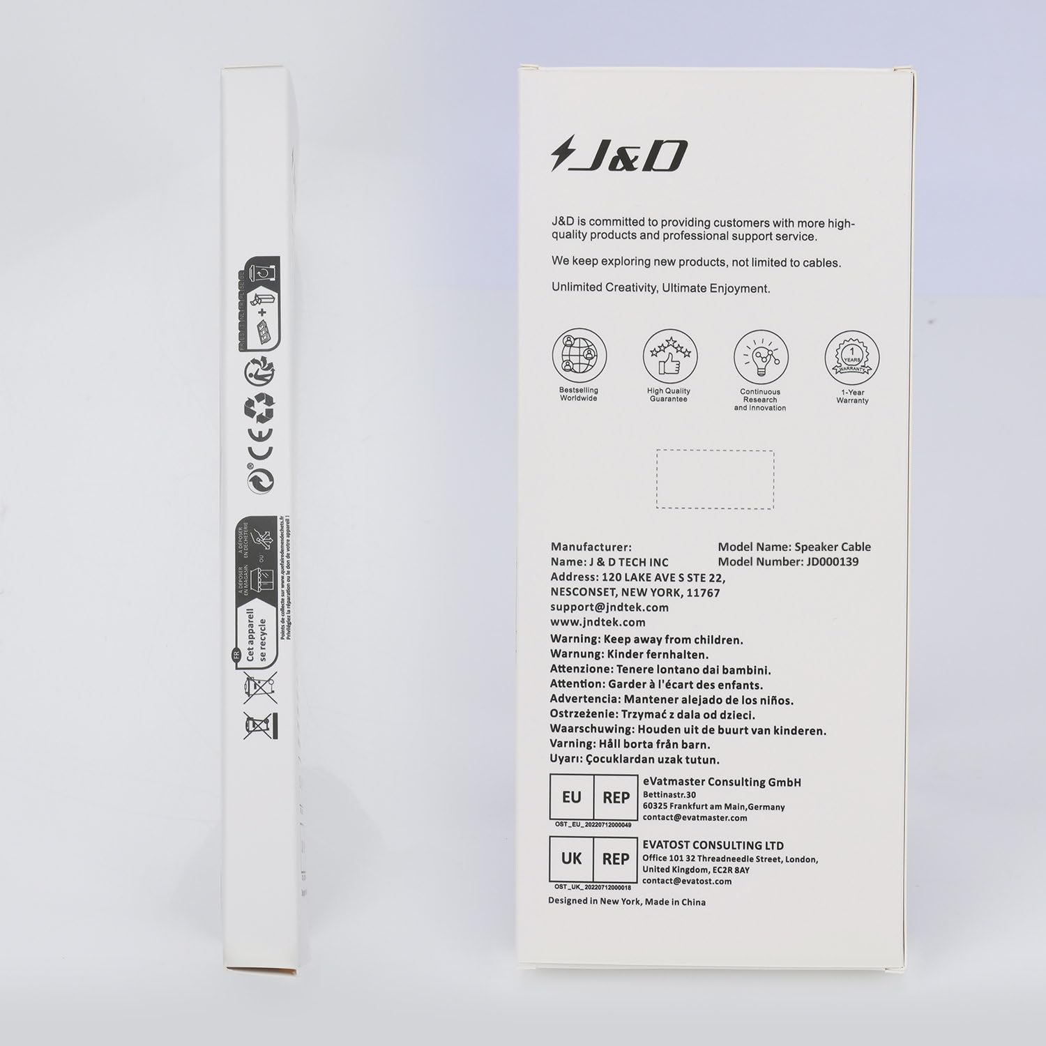 J&D Gold Plated 9 Foot Dual 1/4" TS to RCA Stereo Audio Interconnect Cable with Nylon Braid - Image 8