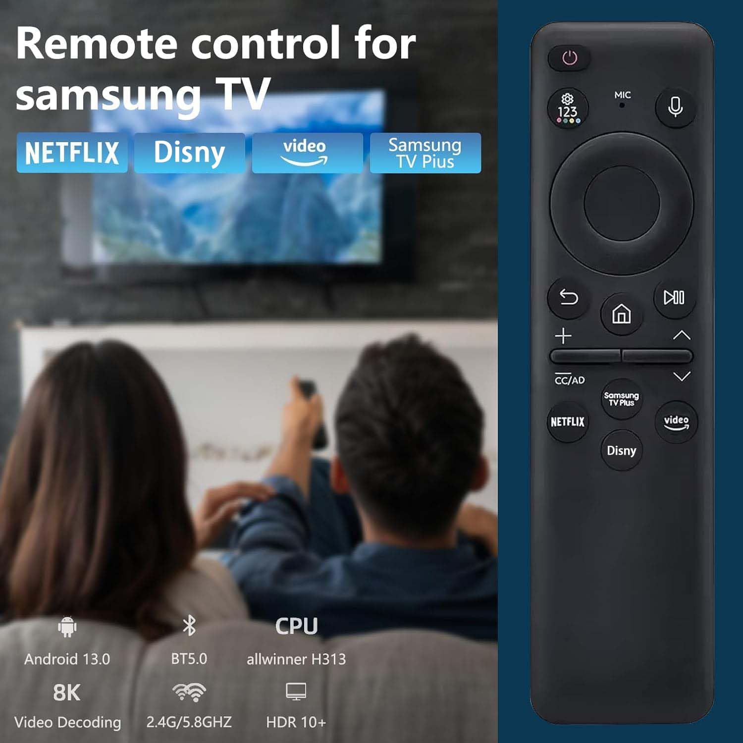 2023 Solar Voice Remote Control BN59-01432A for Samsung Neo QLED 8K HDR Smart TVs - Image 5